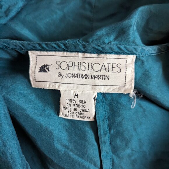 Vintage Sophisticates By Jonathan Martin Silk Blouse Front Tie - Picture 3 of 5